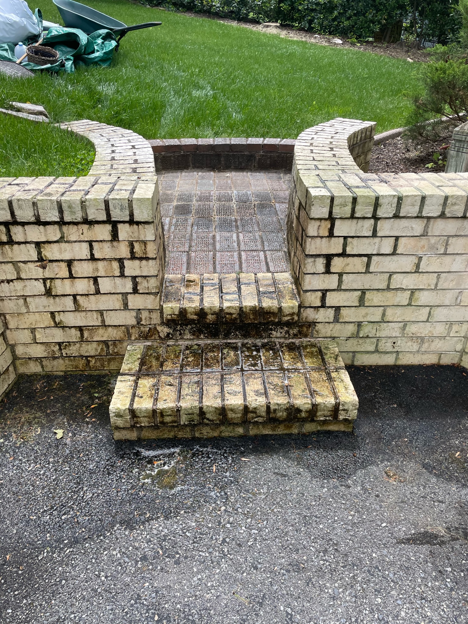 Brick wall before cleaning in Bedford County VA